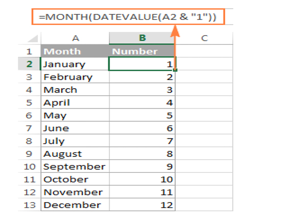 How to make use of the Excel MONTH function to coin out the name of a ...